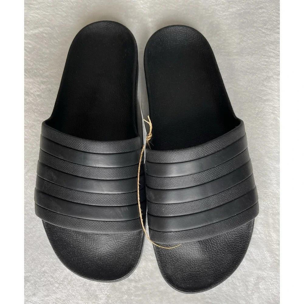 NEW Adidas Adilette Aqua Slides Sandals Men's Size 12 Black F35550